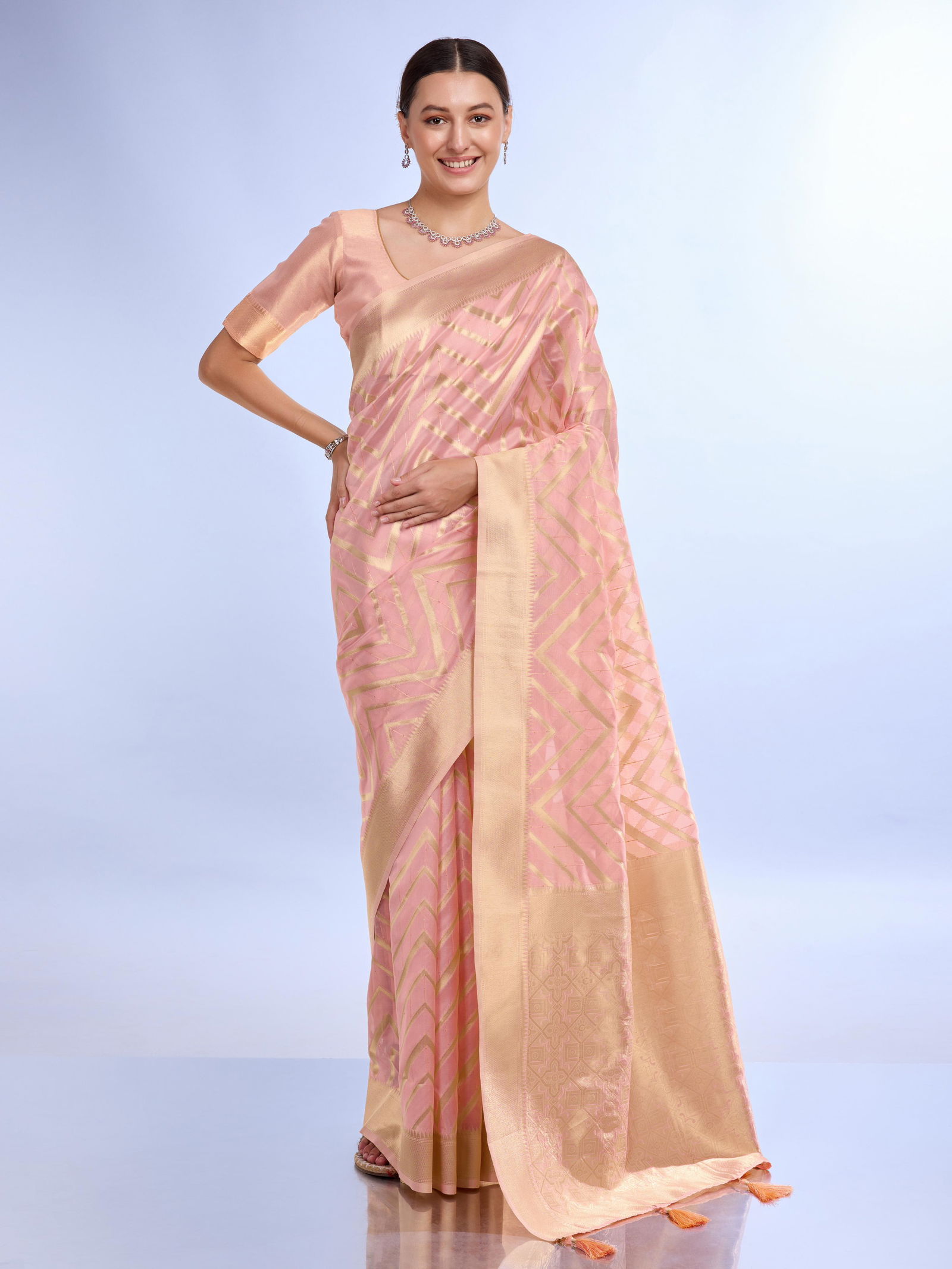 KL Konika 320 Organza Jacquard Work Designer Sarees Wholesale Market In Surat